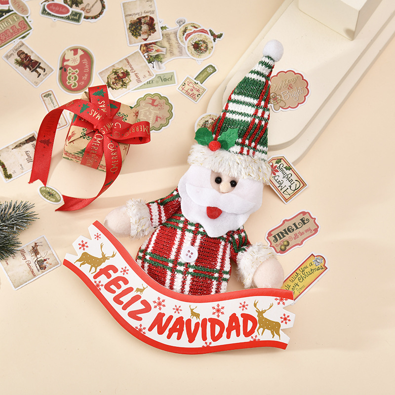 圣诞公仔挂件圣诞节庆室内装饰布艺摆件圣诞树麋鹿雪人装饰品批发详情2