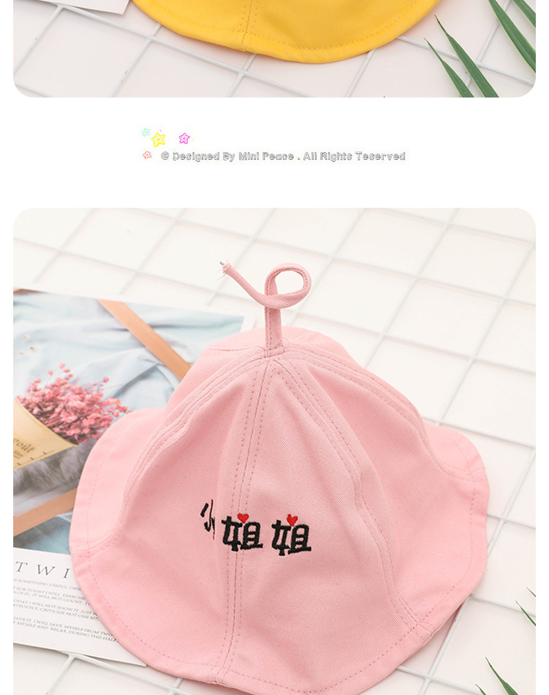 Primavera verano bebé sombreros de pescador hombre niña pequeña hermana niños sombreros de lavabo personalidad primavera otoño verano hombre niña sombreros de sombra pic 8