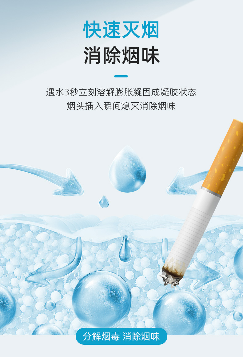 【升级防烫款】一次性烟灰缸含灭烟沙空气净化防飞灰除烟味持久清详情2