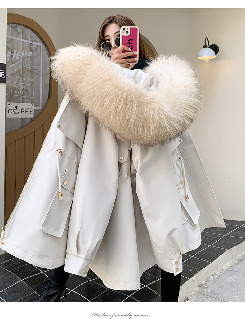 The real photographer overcomes the short and petite girl with a detachable inner liner made of rex rabbit fur 貉子 fur collar haining fur coat for winter pic 19