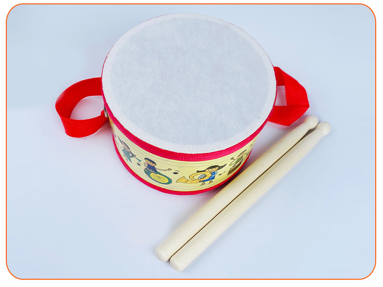奥尔夫打击乐器儿童鼓双面军鼓6/8寸手拍鼓幼儿园教具表演用道具详情12
