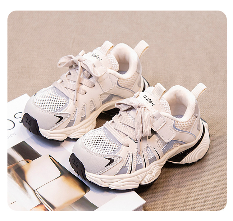 儿童运动鞋春秋2024新款女童老爹鞋大童鞋子男童春款网鞋网面透气详情25