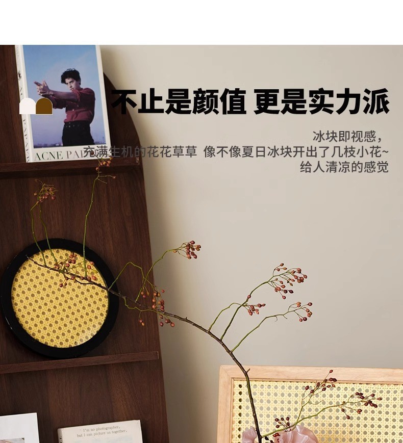 Vintage glass vases, living room flower arrangements, hydroponic, high-end pleated skirts, French retro ornaments, table soft decorations pic 8