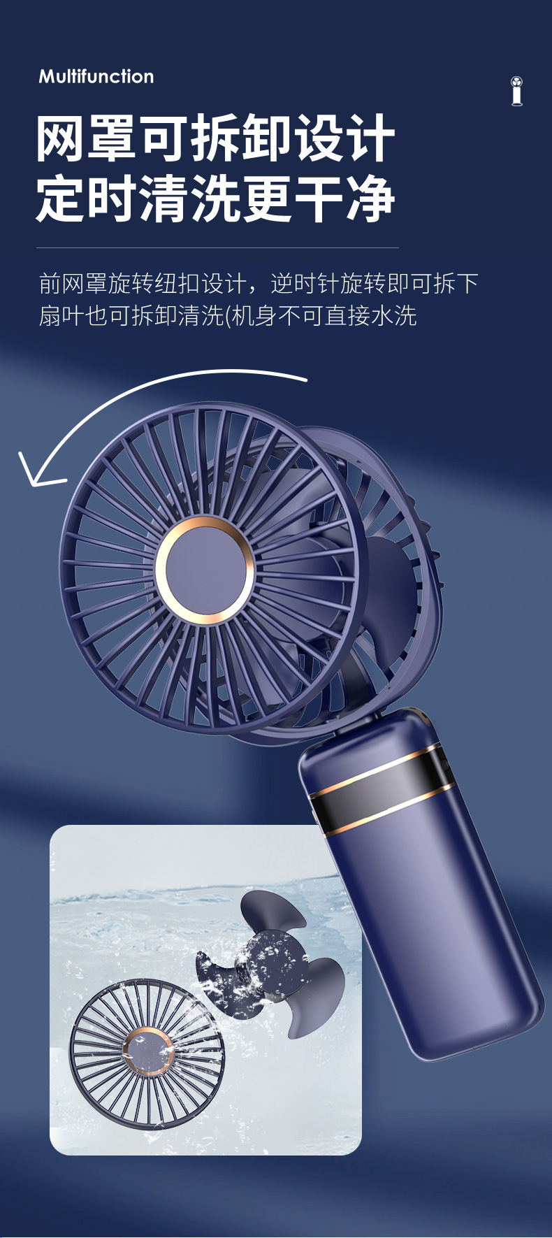 跨境新款手持小风扇礼品折叠挂脖式usb便携迷你桌面小电风扇批发详情13