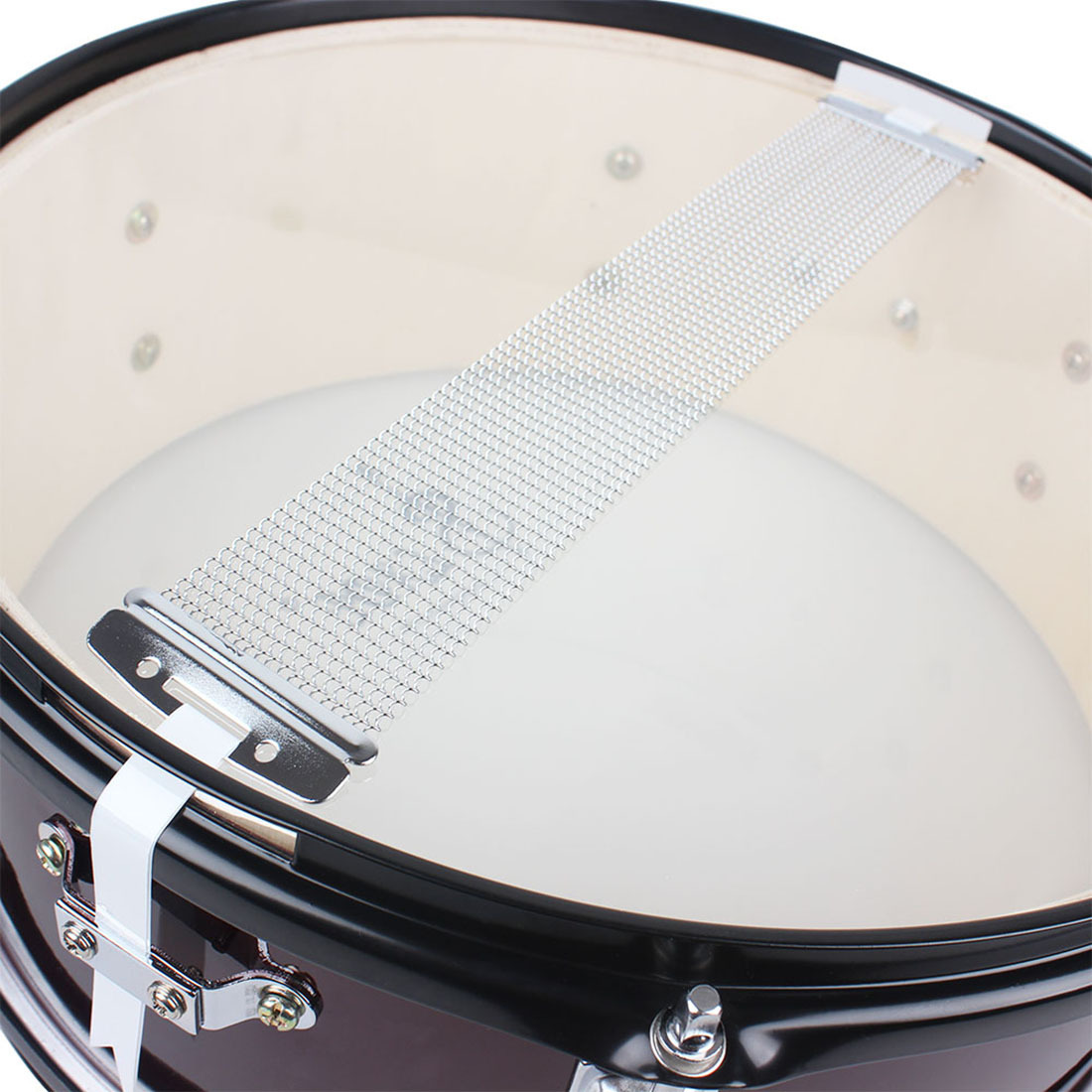 Wholesale LAde 14-inch snare drum, stainless steel squad drum, carrier, drumstick, marching drum, military band snare drum pic 25