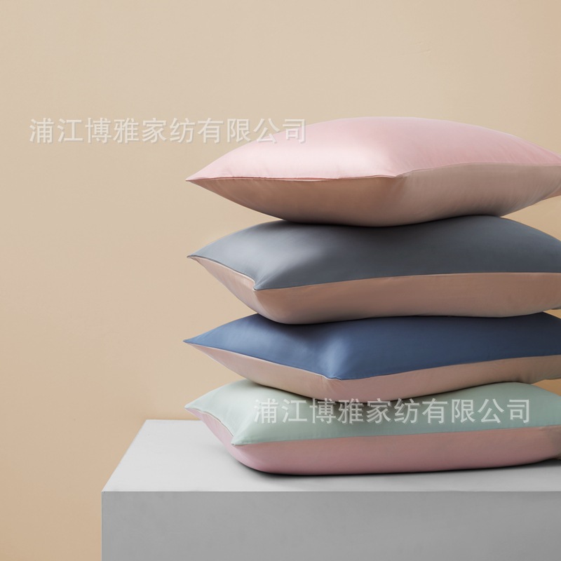 New Product 2022 Light Luxury Pair Pillowcase, 60-count long-staple cotton AB panel design, double-piece universal pillowcase wholesale pic 8