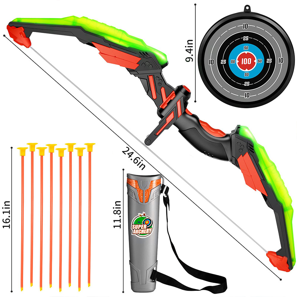 跨境热销儿童弓箭玩具套装射击射箭灯光带吸盘运动Bow And Arrow详情4