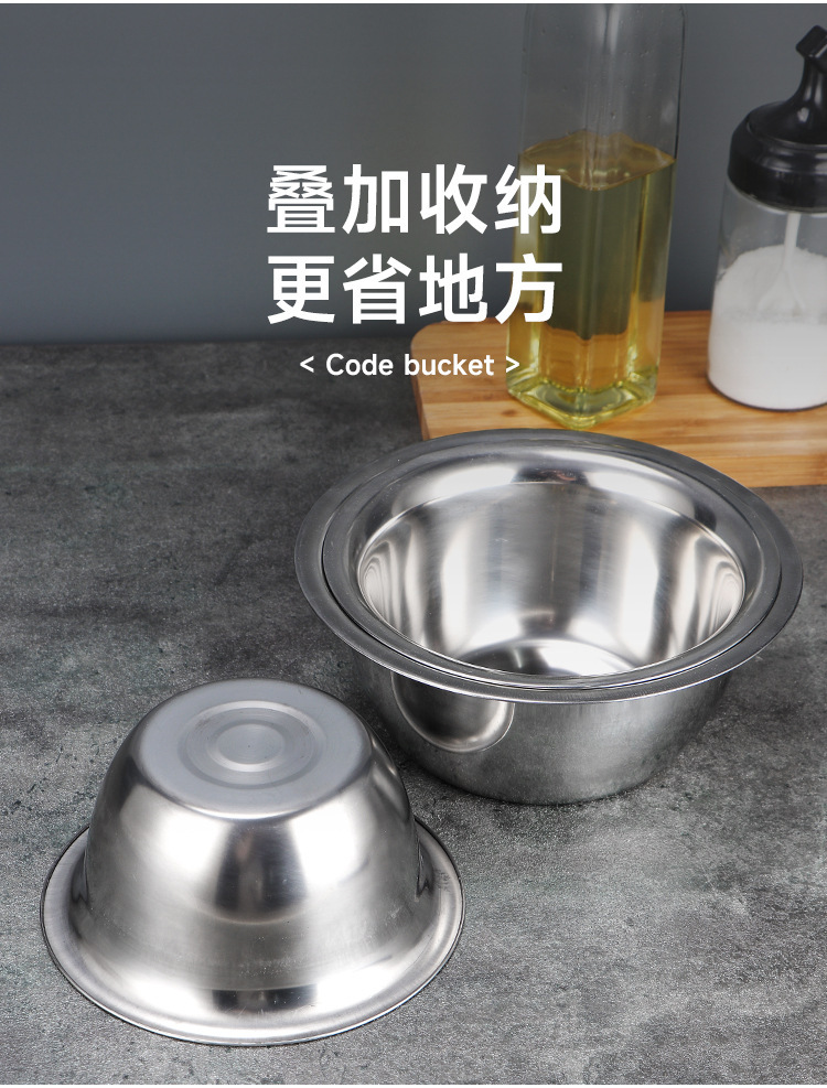 Cross-border thickened stainless steel covered basin, household and hotel salad seasoning bowl, soup bowl, multi-purpose gift wholesale, hand-washing bowl pic 6