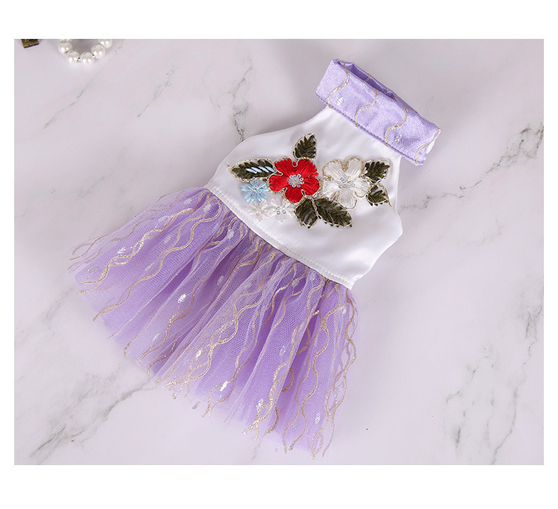 Pet dress, summer gold thread sequined dog dress, cute princess-style lace skirt, cat clothing pic 9
