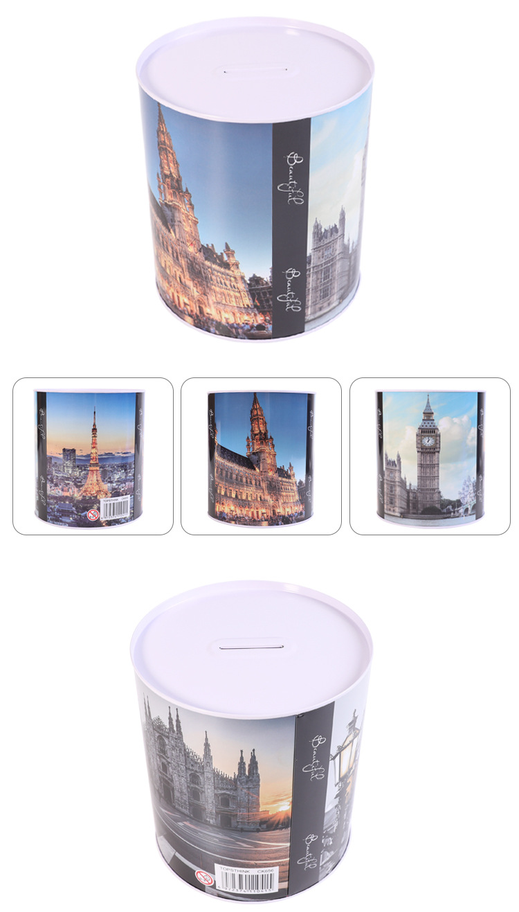 Self-owned brand, large architectural landscape, creative piggy bank, student gift, Kulomi book, safe cabinet-style savings display pic 15