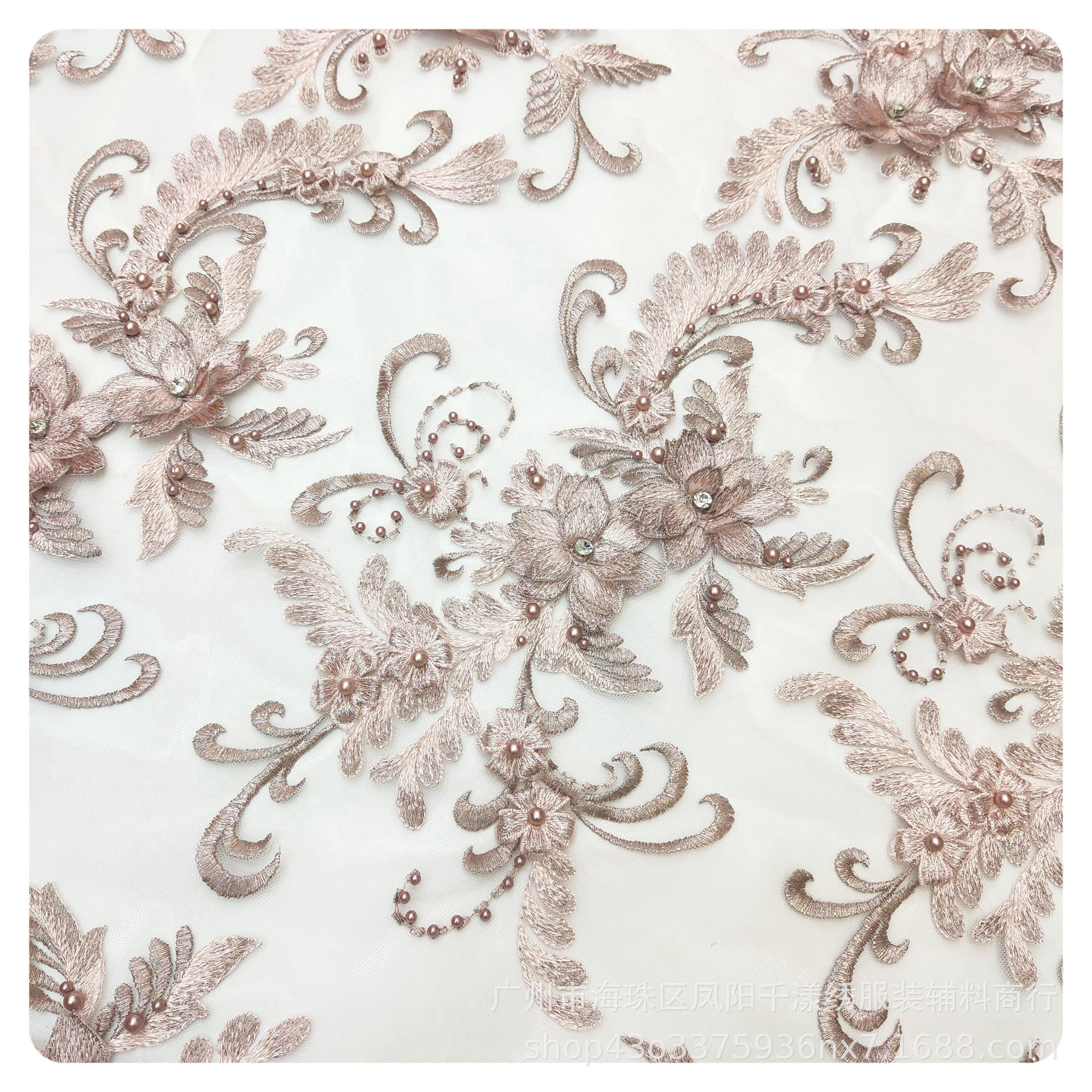 网纱钉珠电脑立体绣花diy晚礼服童装婚纱服装辅料刺绣贴花详情16