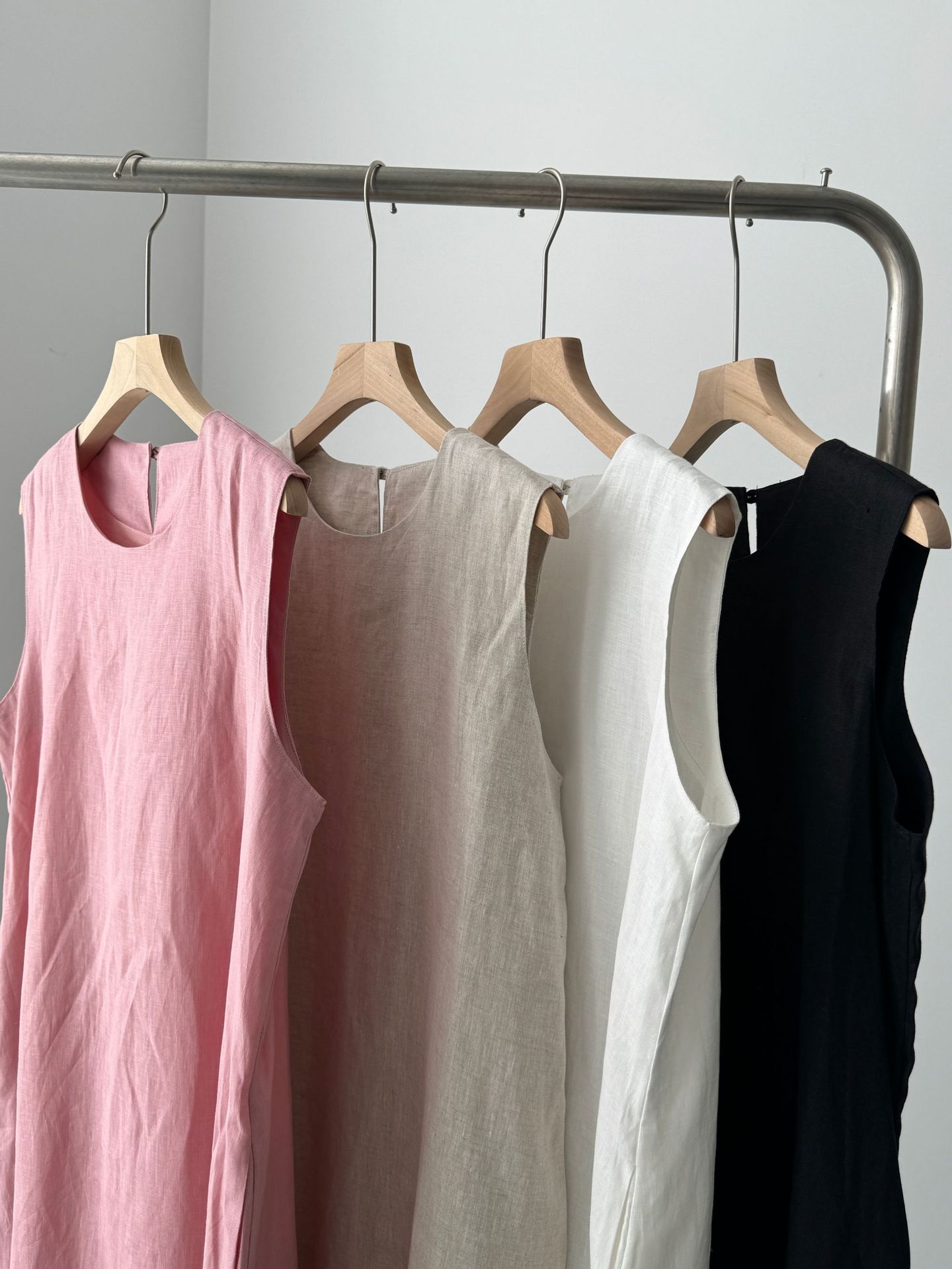 2024 Minimalist and elegant all-linen vest dress for women, summer sleeveless long dress for women pic 24