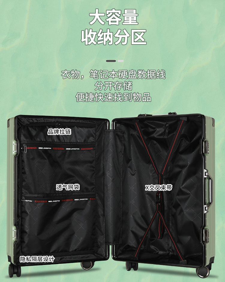 行李箱大容量大学生密码箱男女无声静音拉杆箱防爆高级旅行箱登机详情26