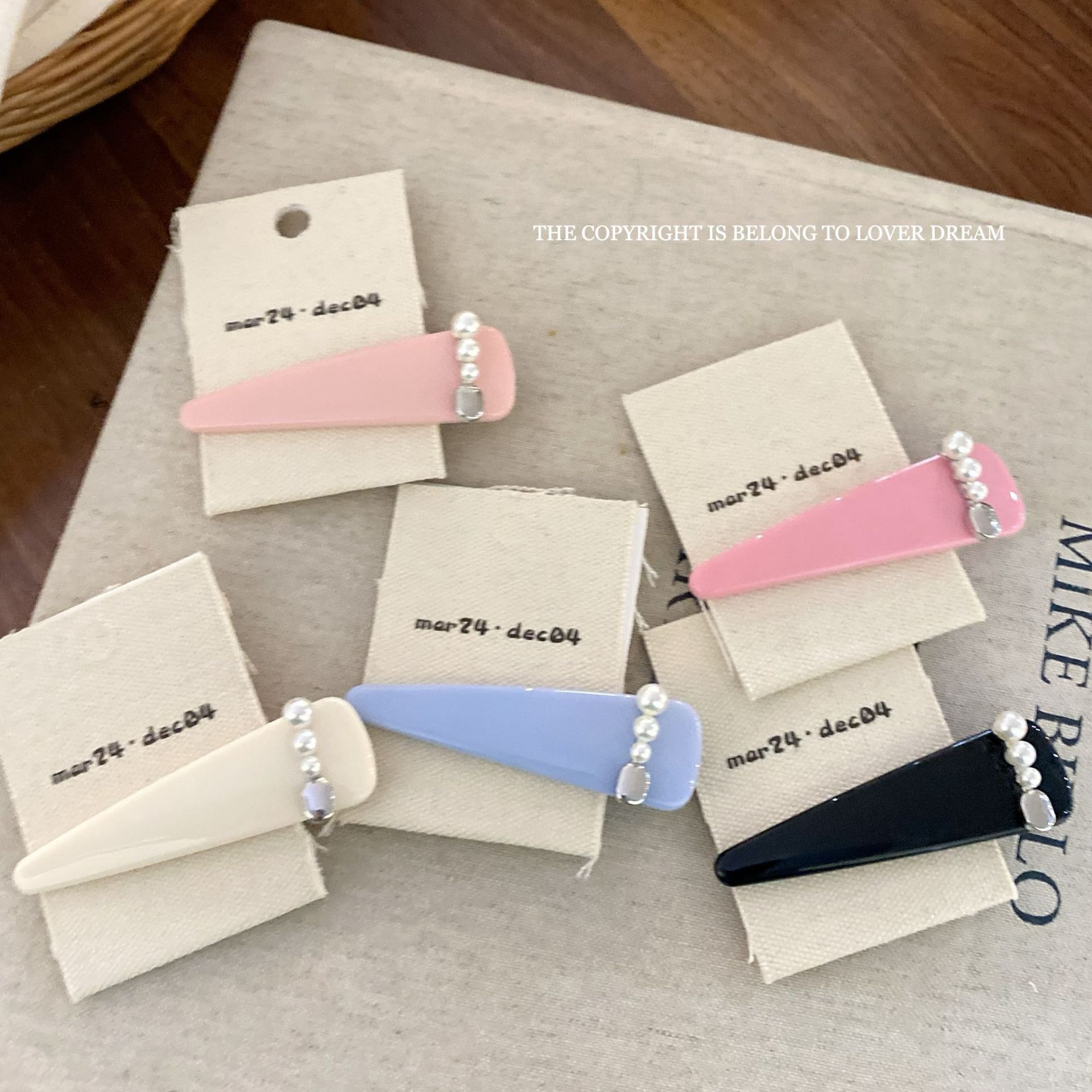 韩国ins新款珍珠黑色质感三角发夹 时尚小香风鸭嘴夹刘海夹发饰女详情29