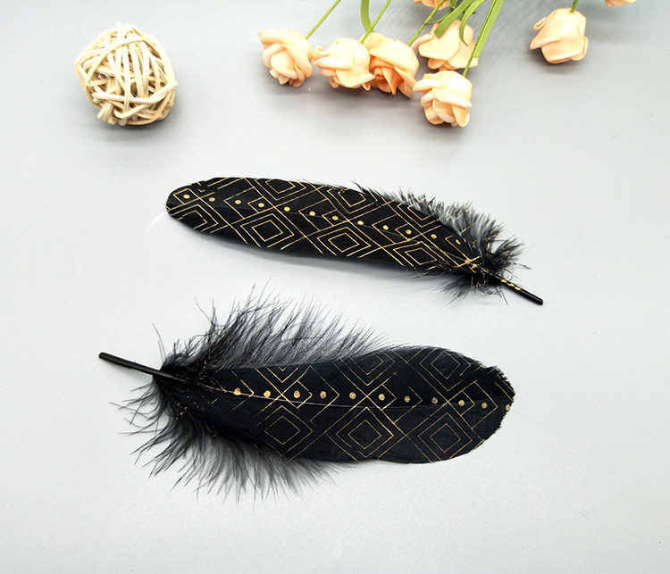A large quill feather gift box with all-gold and all-silver feathers, paper card bookmarks and decorative quill pens pic 22