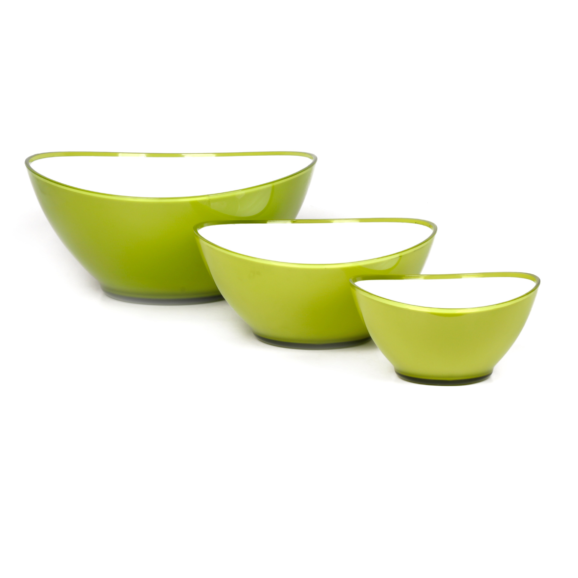 Wholesale PP double-layer three-piece set plastic bowls, ingot-shaped salad bowls, fresh-keeping bowls, fruit and vegetable bowls, BPA-free pic 1