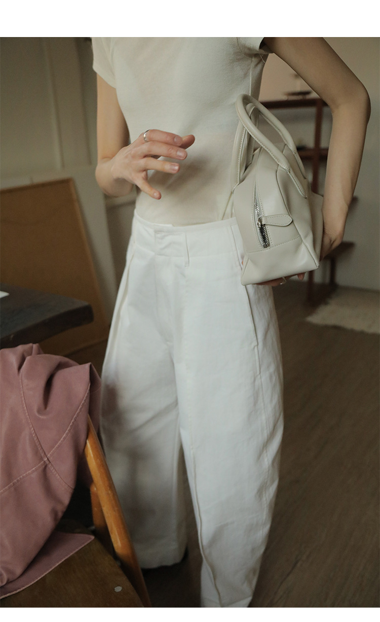 Simple and comfortable, zero-pressure, skin-friendly Tencel wool drape T-shirt, round-neck slim short-sleeved top 00113 pic 31