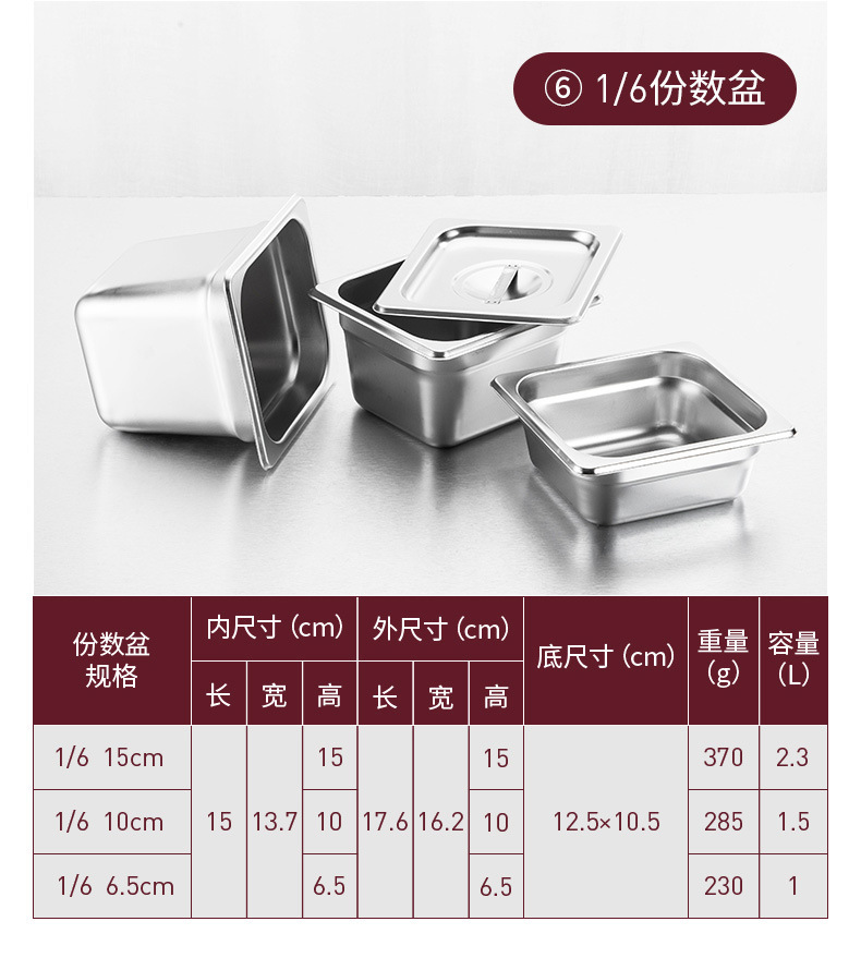 07 Thick American-style serving basins, stainless steel serving plates, buffet serving basins, hotel thickened with LIDS, full-specification wholesale stainless steel food buffet GN pan serving basins pic 16