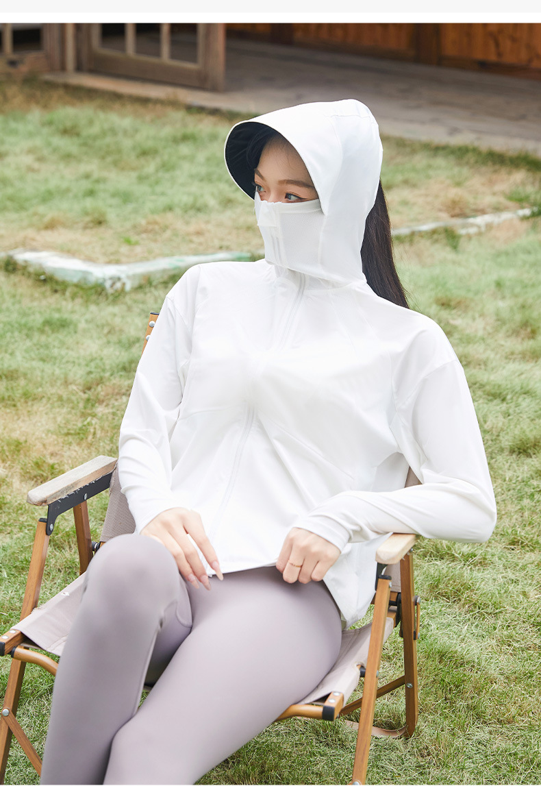 Ice-like breathable summer sun-protective clothing, upf50+ raw yarn sun-protective clothing, outdoor women's UV protection, detachable large brim pic 28