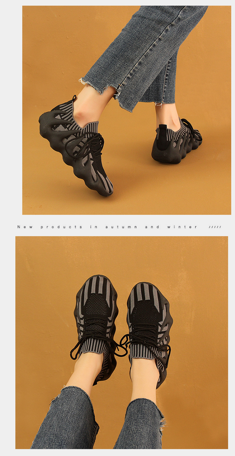 飞织椰子鞋女夏季薄款老爹透气八爪鱼火山袜子鞋休闲跑步运动女鞋详情8