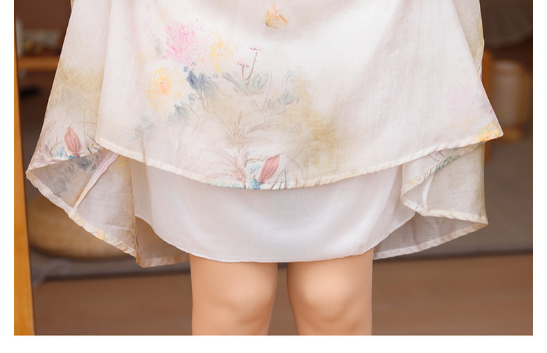 年轻妈妈装时尚两件套连衣裙40岁50中老年女士气质遮肚薄雪纺裙子详情18