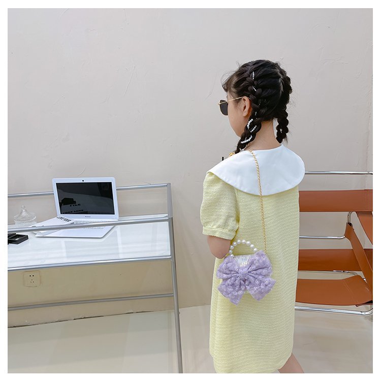 可爱女童斜挎包小香风时尚儿童手提斜背包包公主淑女珍珠包单肩包详情30