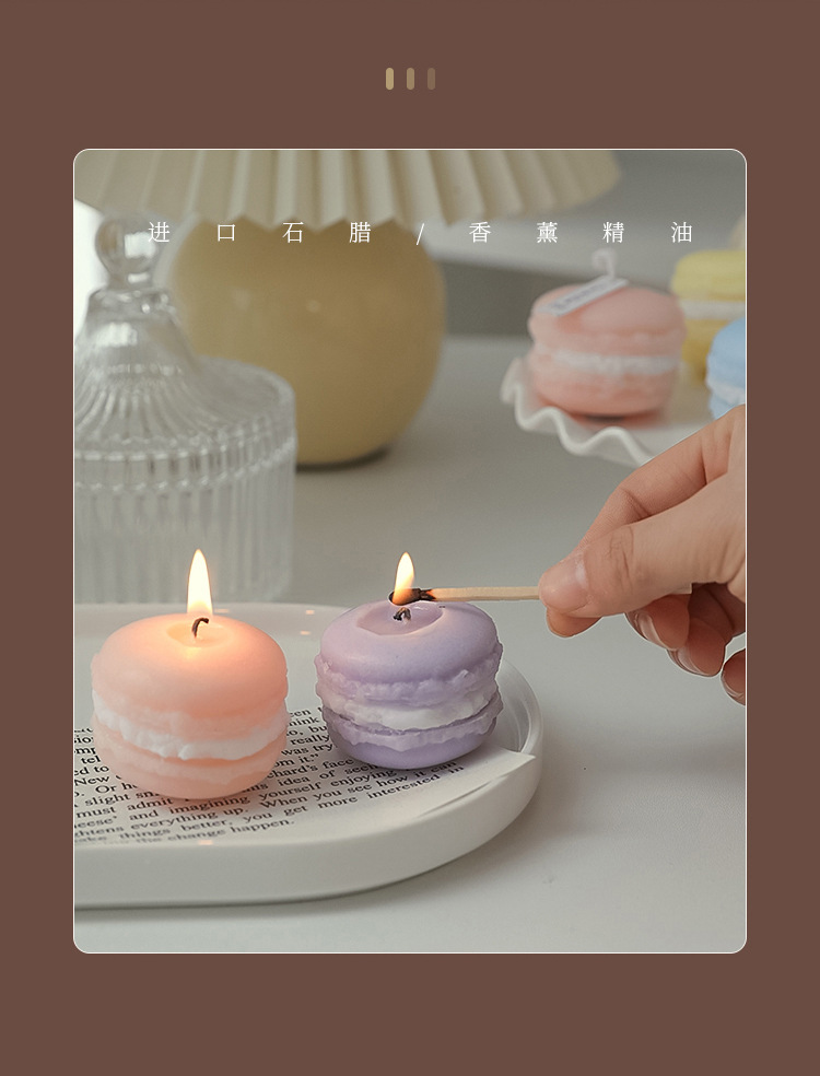 Macaron scented candles, Instagram-style photo props, diy birthday gifts pic 6