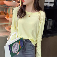 轻薄亲肤V领波点设计感遮肉显瘦打底短袖T恤女夏季新品百搭上衣潮详情25