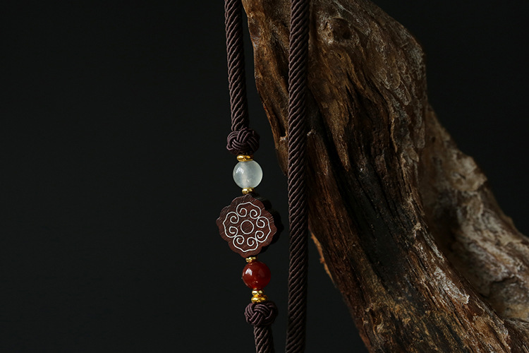 Natural jade dry green round plate, hollowed-out ruyi tassel, car, bag, key, ancient and traditional Chinese style waist accessories, Hanfu pic 8