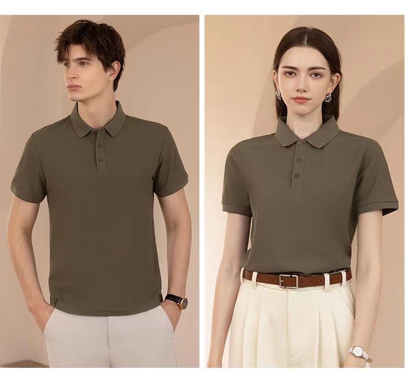 Solid-color POLO shirts, custom-printed work clothes, lapel short-sleeved T-shirts, group uniforms, work clothes, company uniforms, embroidery pic 35