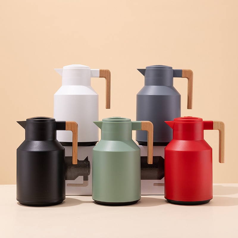 Nordic water thermos, large capacity coffee pot, 1L thermos water bottle, household thermos, glass inner liner, hot water bottle, open pic 1