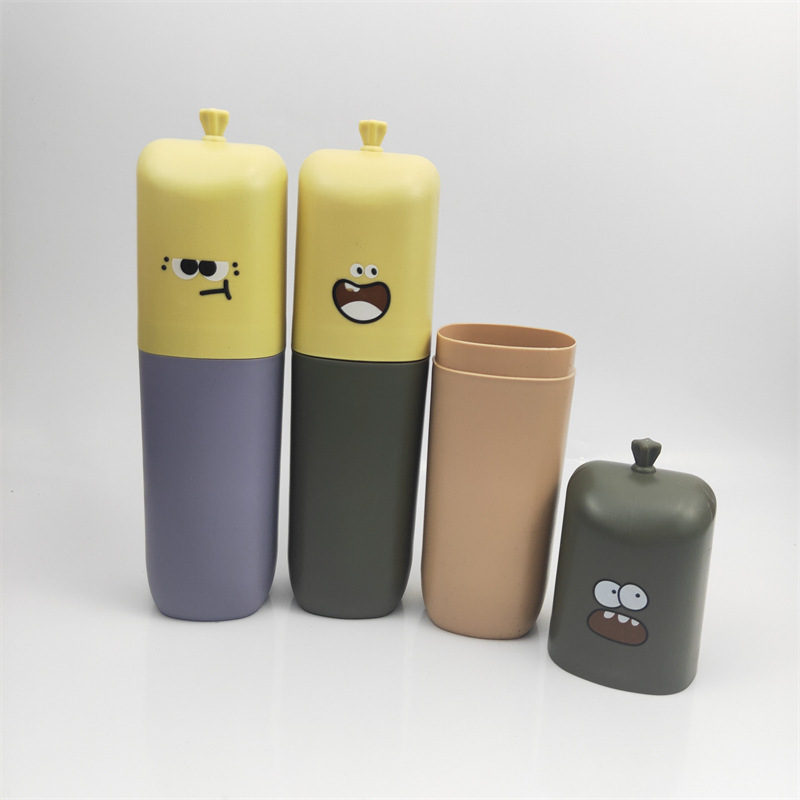 Wholesale of cute two-color toothbrushing cups, student dormitory toothbrush boxes, plastic mouthwash cups, and portable toothbrush cups pic 9