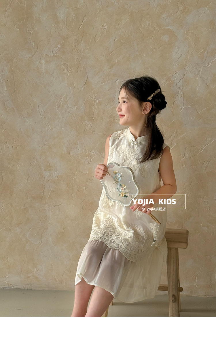 国潮YOJIA女童国风连衣裙夏装2025新款中式超仙女孩公主裙儿童节裙子详情26