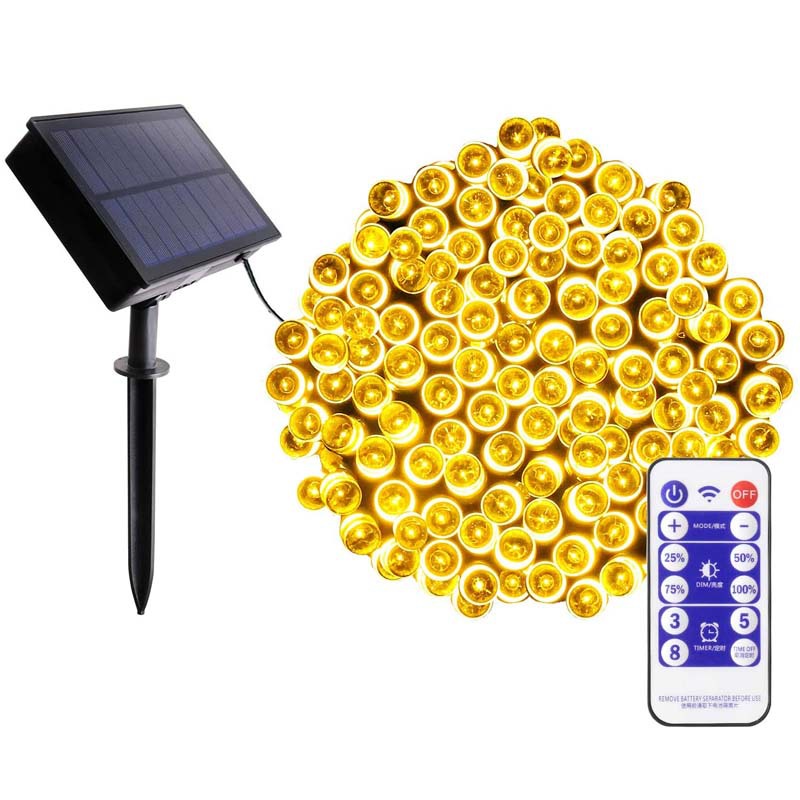 [procesamiento personalizado] control remoto solar led light string al aire libre waterproof garden yard decoration star string light pic 1
