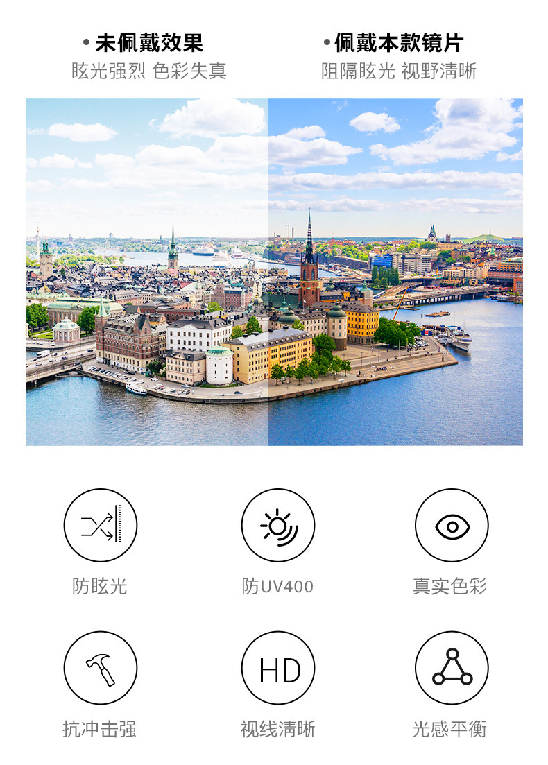 新款摩登太阳镜男女个性小方框跨境韩版海洋片眼镜街拍嘻哈墨镜详情4