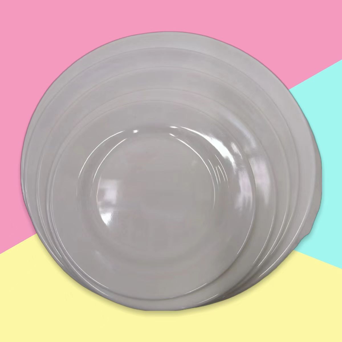 White melamine creative round plates for hotel hot pot, banquet dishes, cold dishes, snacks, plastic flat plates, pastries, commercial use pic 8