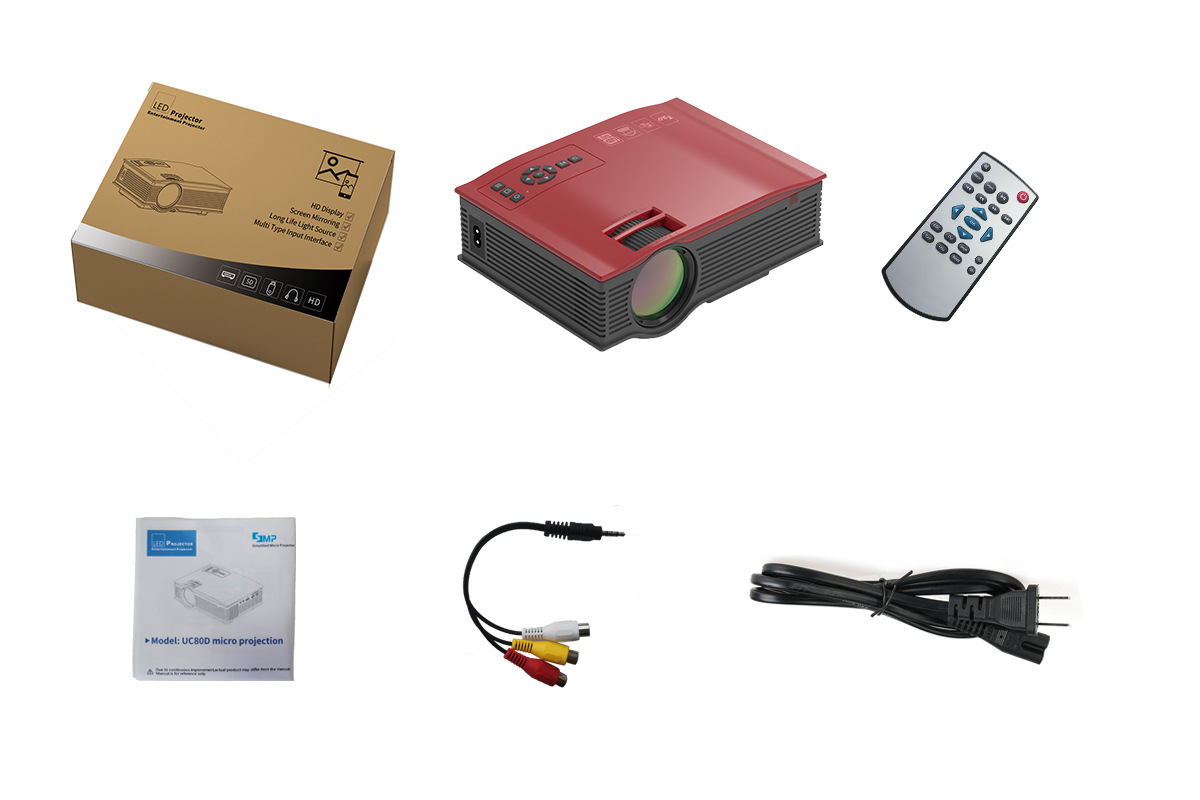 JAVAID   UC80D家用高清1080P跨境投影仪迷你微型便携LED手机投影机详情16
