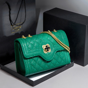 工厂广州小方包女士新款小香风菱格链条包单肩洋气斜挎百搭大容量详情11