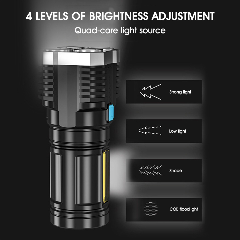 Outdoor flashlight, USB high-power portable lighting lamp, high-endurance patrol lamp, USB strong light outdoor camping lamp pic 5