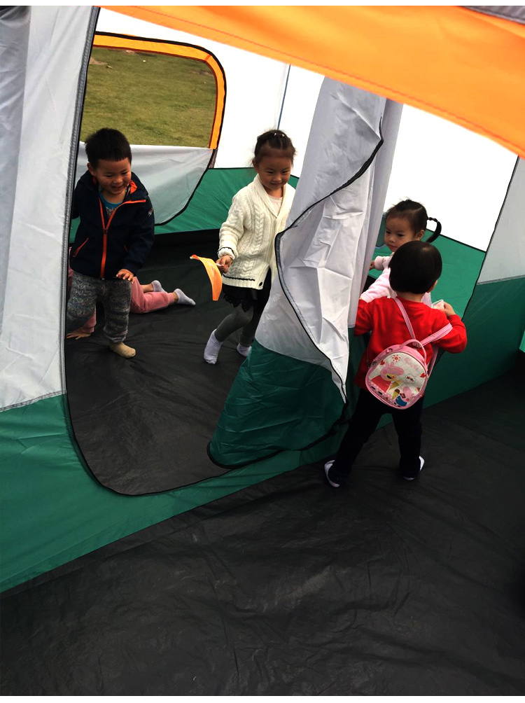 Outdoor two-bedroom, one-living-room tent for 4, 8, 10 people, multi-person camping, thickened casual camping, portable double-layer large tent pic 5