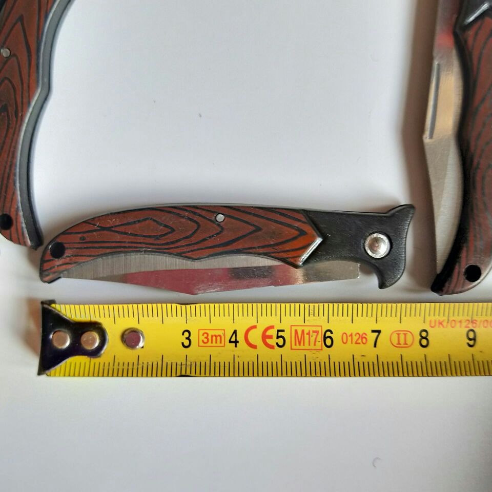 New wood-grain knife, folding knife, stainless steel fruit knife, small folding knife, portable unboxing knife, peeler knife, 2-yuan store pic 2