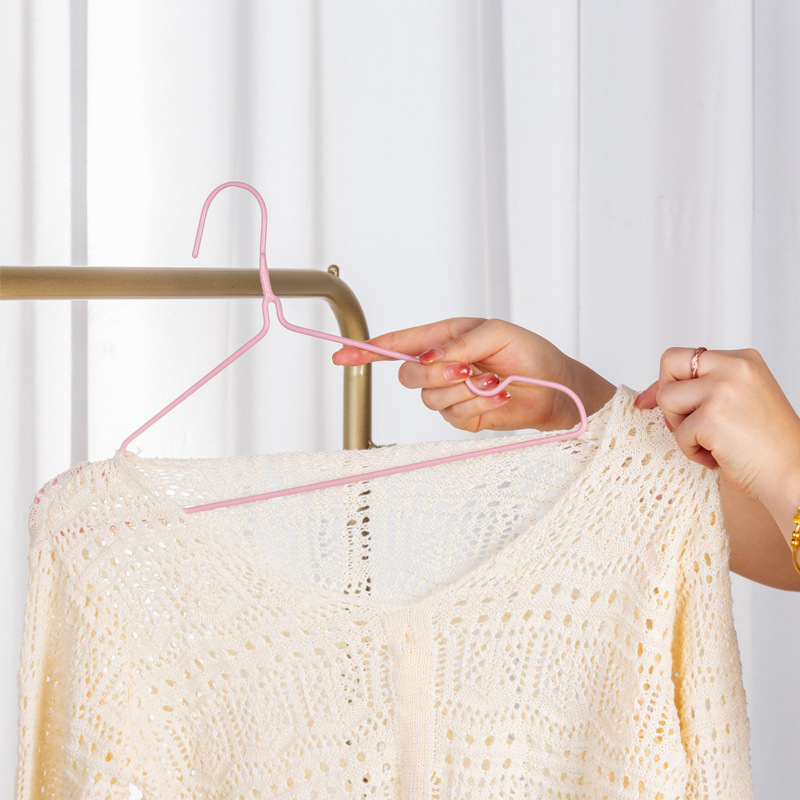 Colored plastic-coated clothes hangers, adult thickened clothes hangers, household traceless clothes hangers, clothes racks, clothes racks, clothes supports, drying racks pic 5