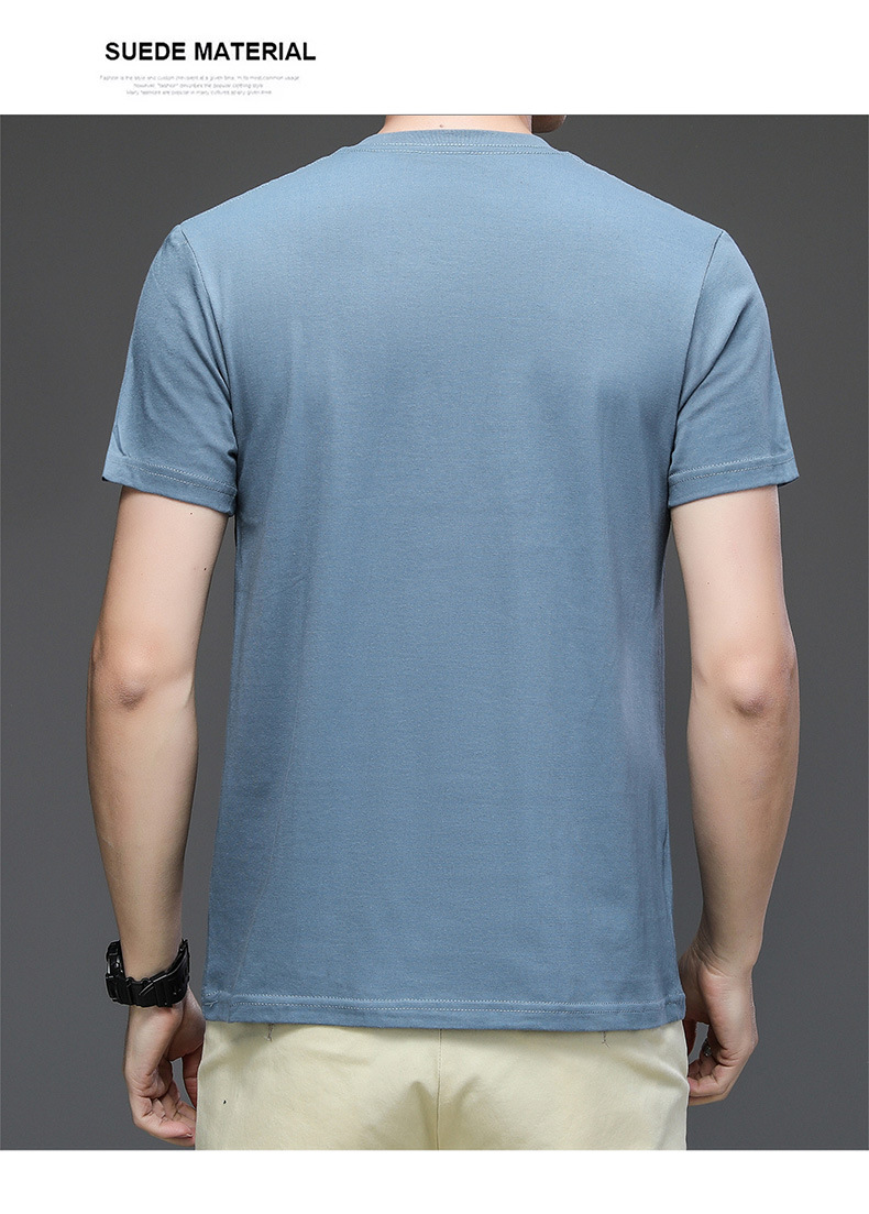 精梳棉夏季新款100%纯棉简约百搭男士t恤圆领字母印花透气短袖男详情33