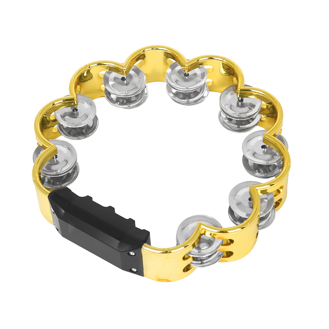 奥尔夫双排铃梅花双层手摇铃ABS花鼓圈KTV铃鼓儿童早教玩具花铃圈详情8