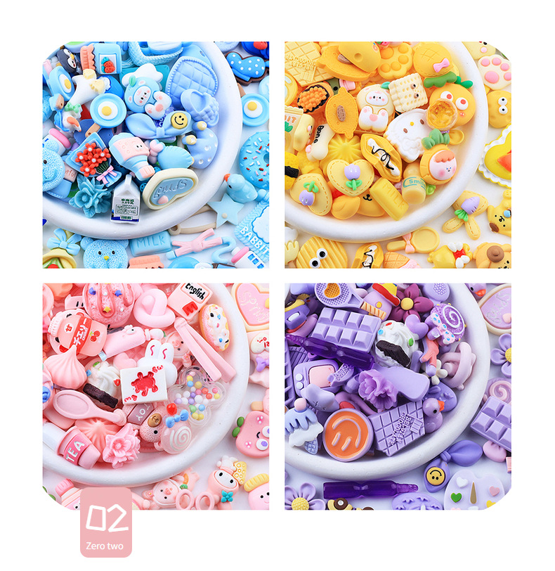 外贸高货色系配件 diy奶油胶自制手机壳水杯贴发夹饰品树脂材料详情26