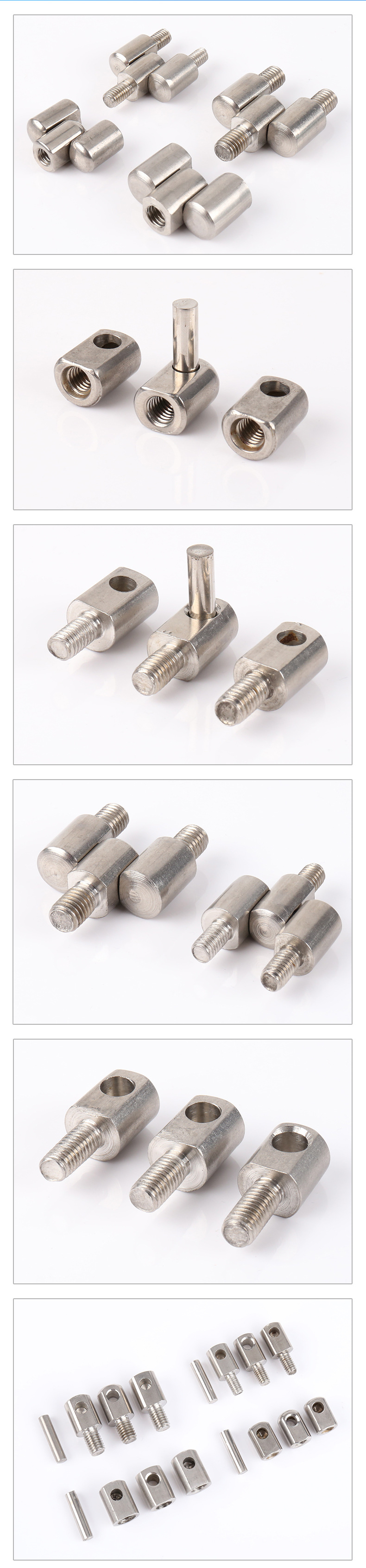 Stainless steel three-piece hinge 304/201 stainless steel internal and external thread welded door shaft three-in-one three-piece hinge pic 7