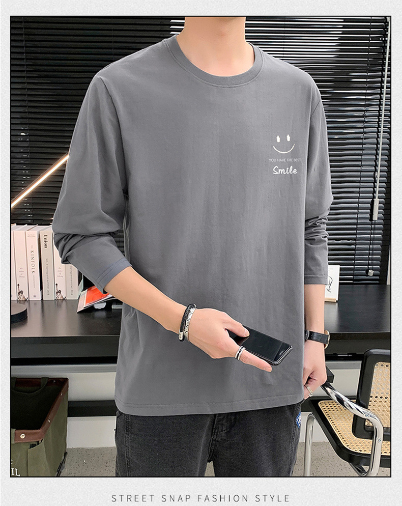 新款春秋季男士长袖t恤男潮牌棉体恤男T宽松薄款卫衣上衣服男装潮详情17