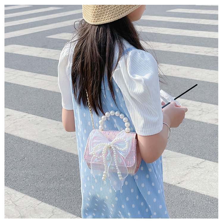 可爱女童斜挎包小香风时尚儿童手提斜背包包公主淑女珍珠包单肩包详情74