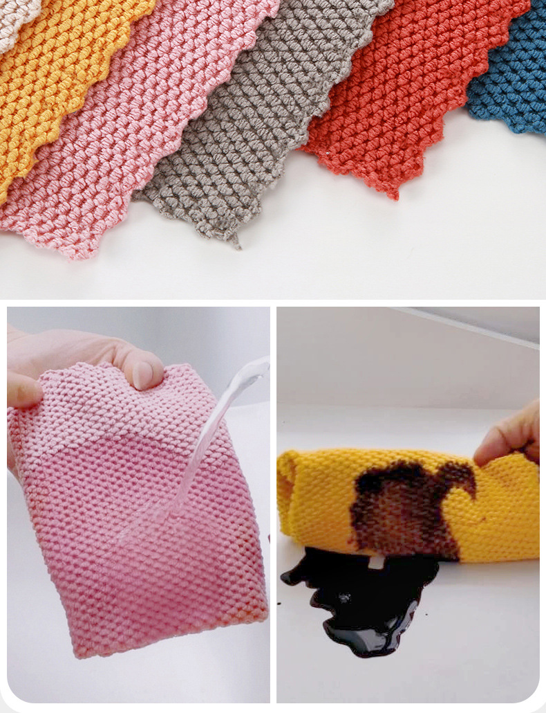 Wholesale household cleaning cloths, glass table cleaning cloths, car cleaning cloths, thickened water-absorbing quick-drying microfiber towels pic 22