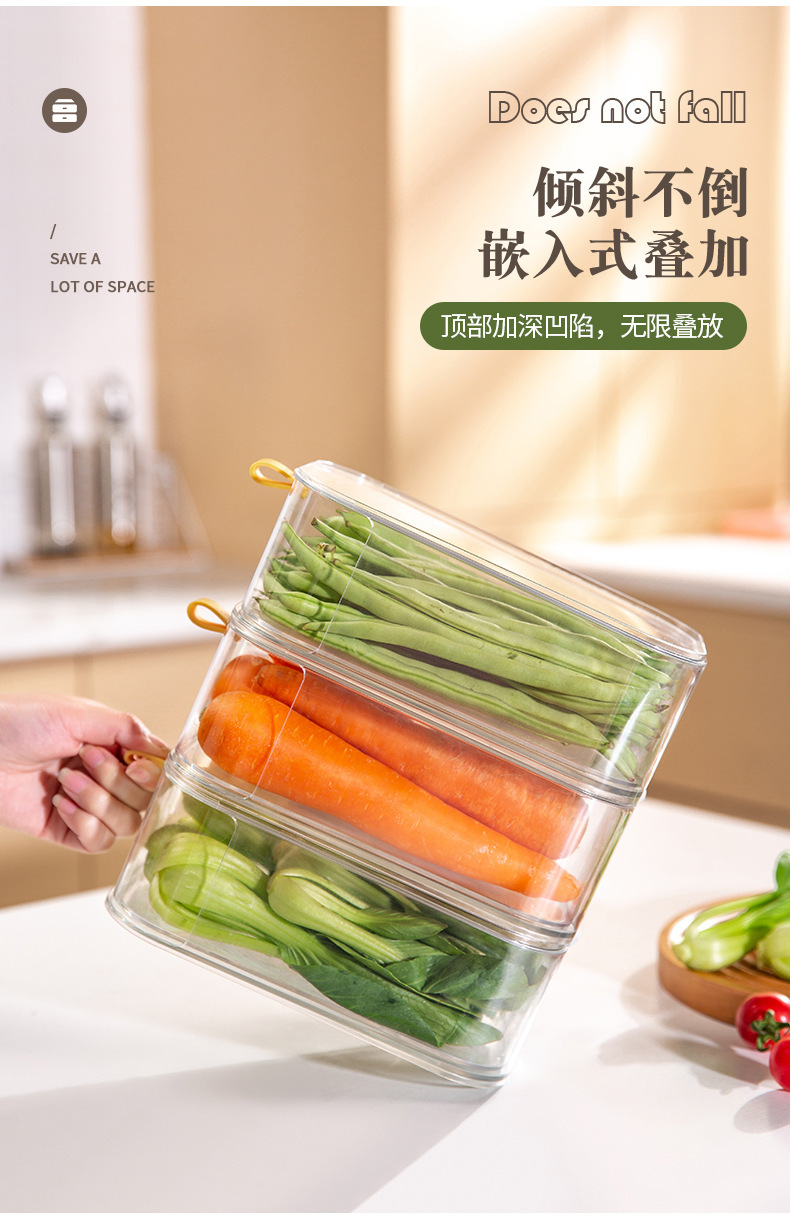 The new drawer-type food storage box is a household kitchen food organization box that can be stacked. It is a PET storage box and a freezing wonder pic 7